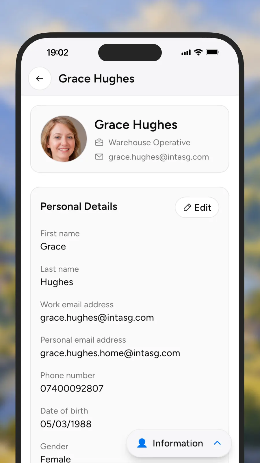 Organised employee information